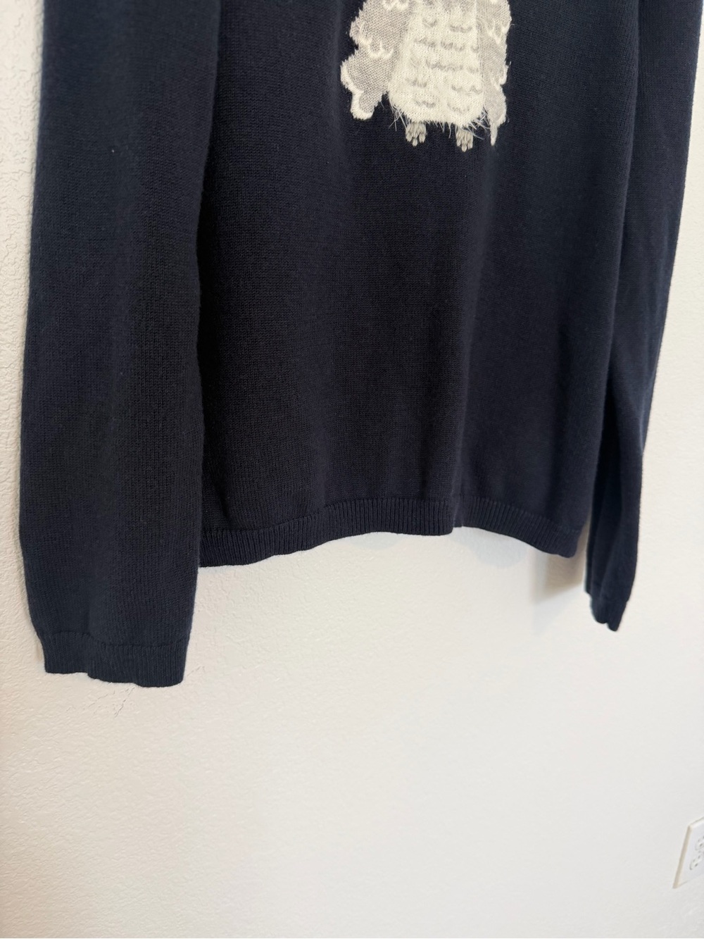 Kate Spade Broome Street Owl Earmuff Navy Wool Blend Navy Sweater XL - Picture 6 of 10